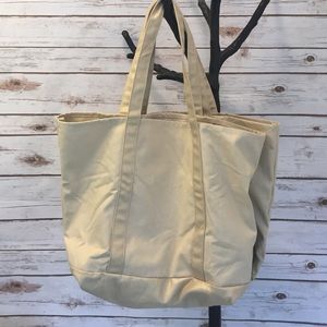 Khaki Gold and Tan Packable Canvas Tote